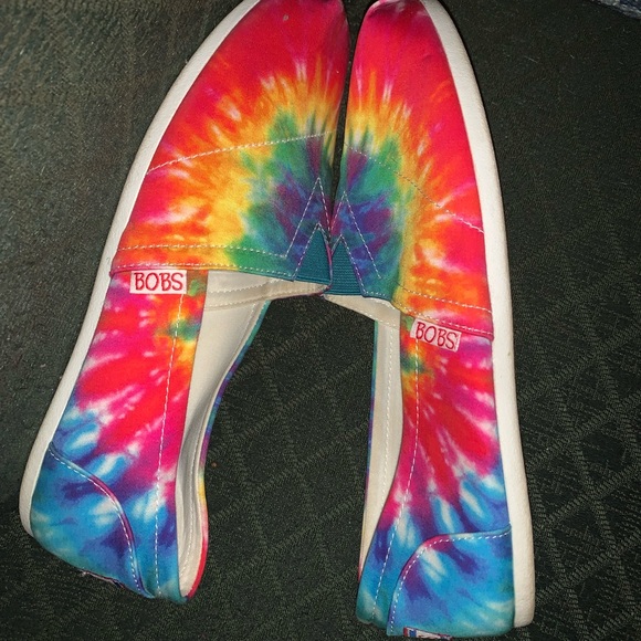 BOBS BY SKECHERS PRIMARY COLOR TIE DYE FLATS, LADIES 9 - Picture 8 of 8